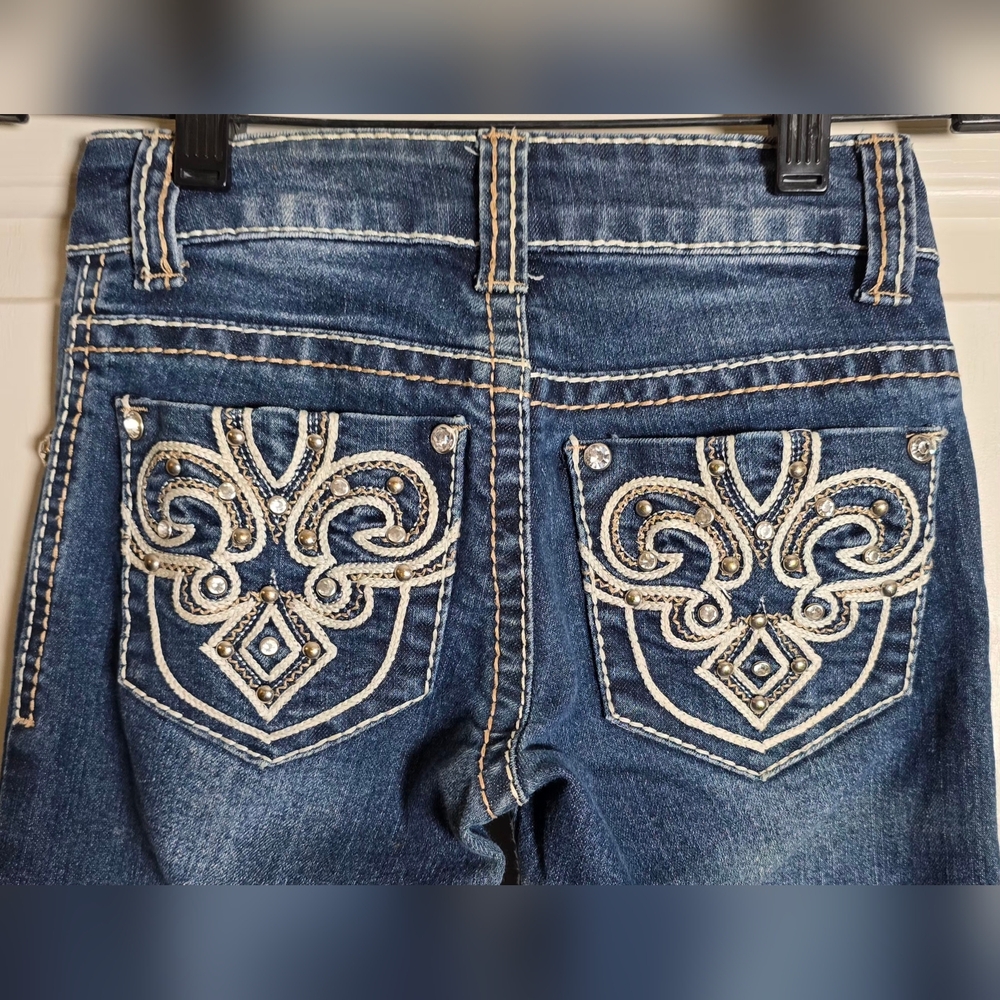 🧡 Red Ranch Stylish Kids Bling Denim Jeans with Embroidery 7